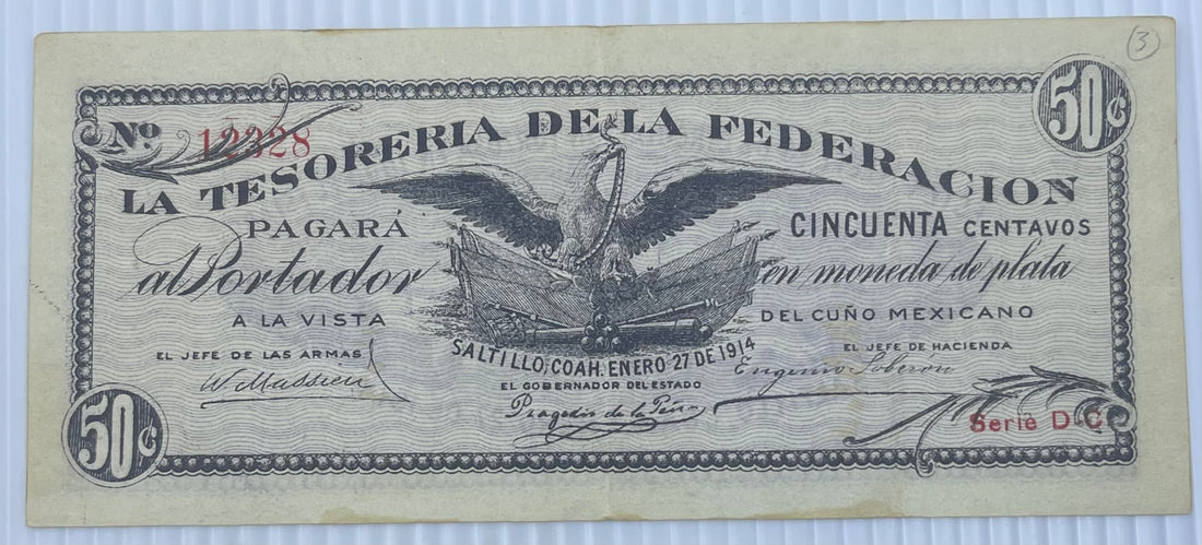 Mexico 1914 50 Centavos P-S644 Revolutionary Used Banknote
