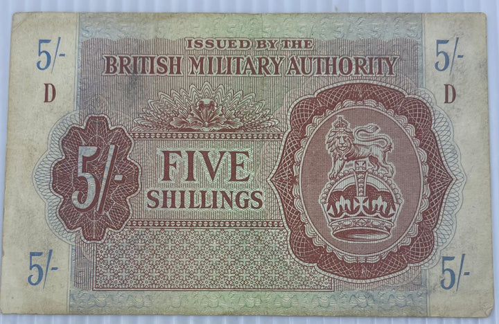 England 1943 5 Shillings P-M4 MPC Used World Banknote