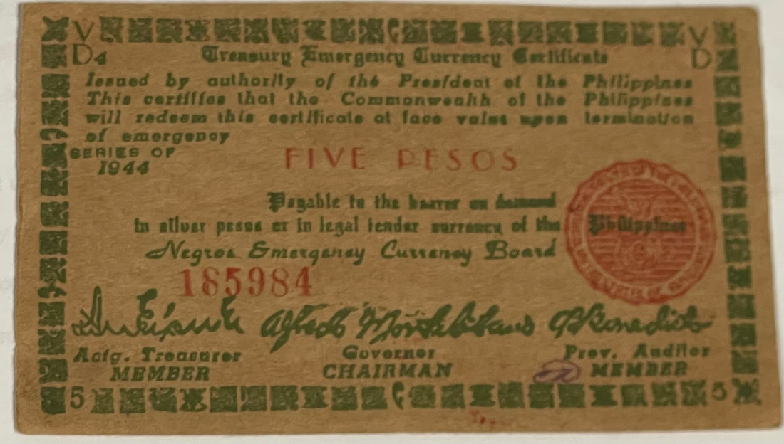 Philippines 1944 5 Pesos P-S675 WWII Used World Banknote
