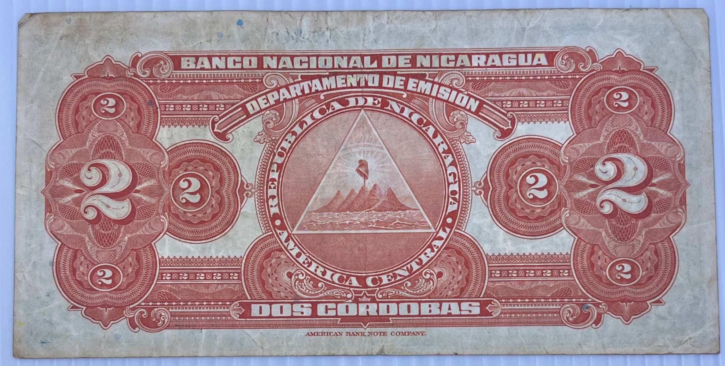 Nicaragua 1941 2 Cordobas P-92 Used World Banknote Currency