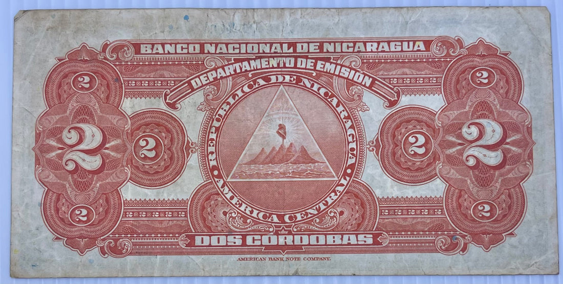 Nicaragua 1941 2 Cordobas P-92 Used World Banknote Currency