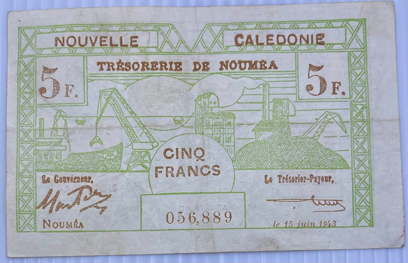 New Caledonia 1943 50 Centimes P-54 Used World Banknote