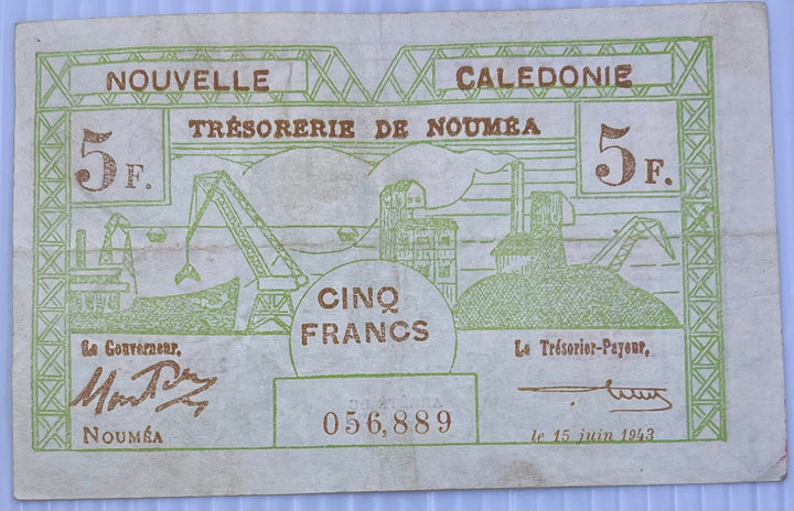 New Caledonia 1943 50 Centimes P-54 Used World Banknote