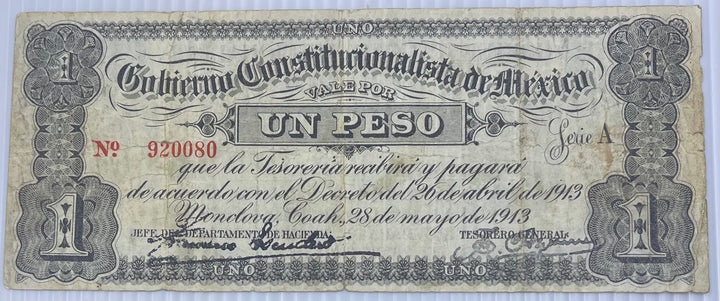 Mexico 1913 10 Pesos P-S629 Used World Banknote