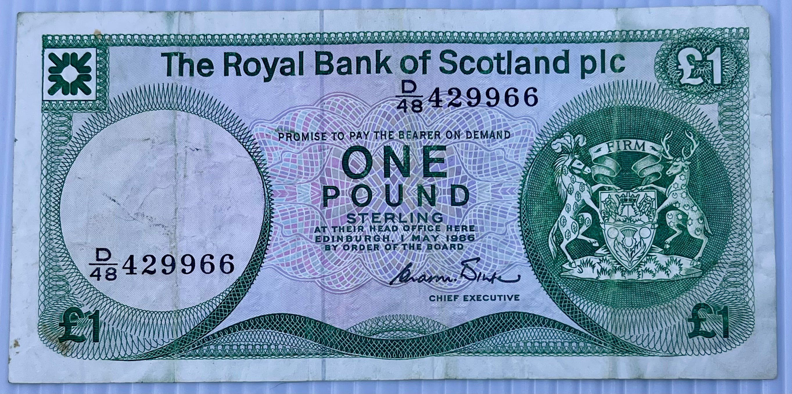 Scotland 1986 1 Pound P-341 Used World Banknote