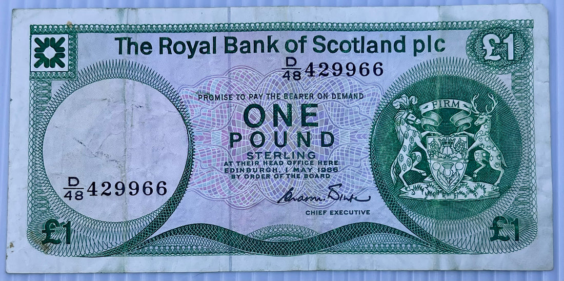 Scotland 1986 1 Pound P-341 Used World Banknote
