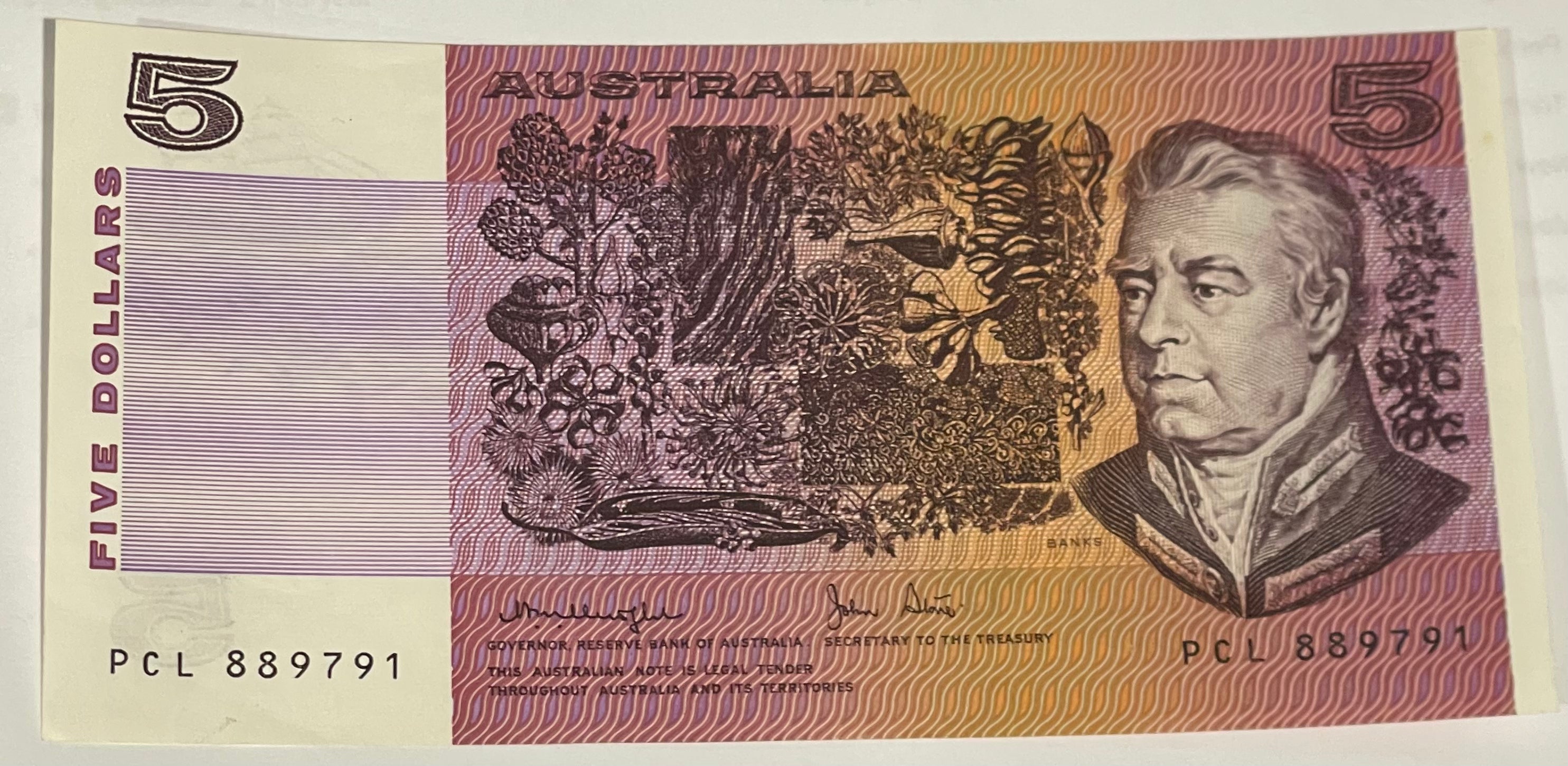 Australia 1985 5 Dollars P-40 AU World Banknote