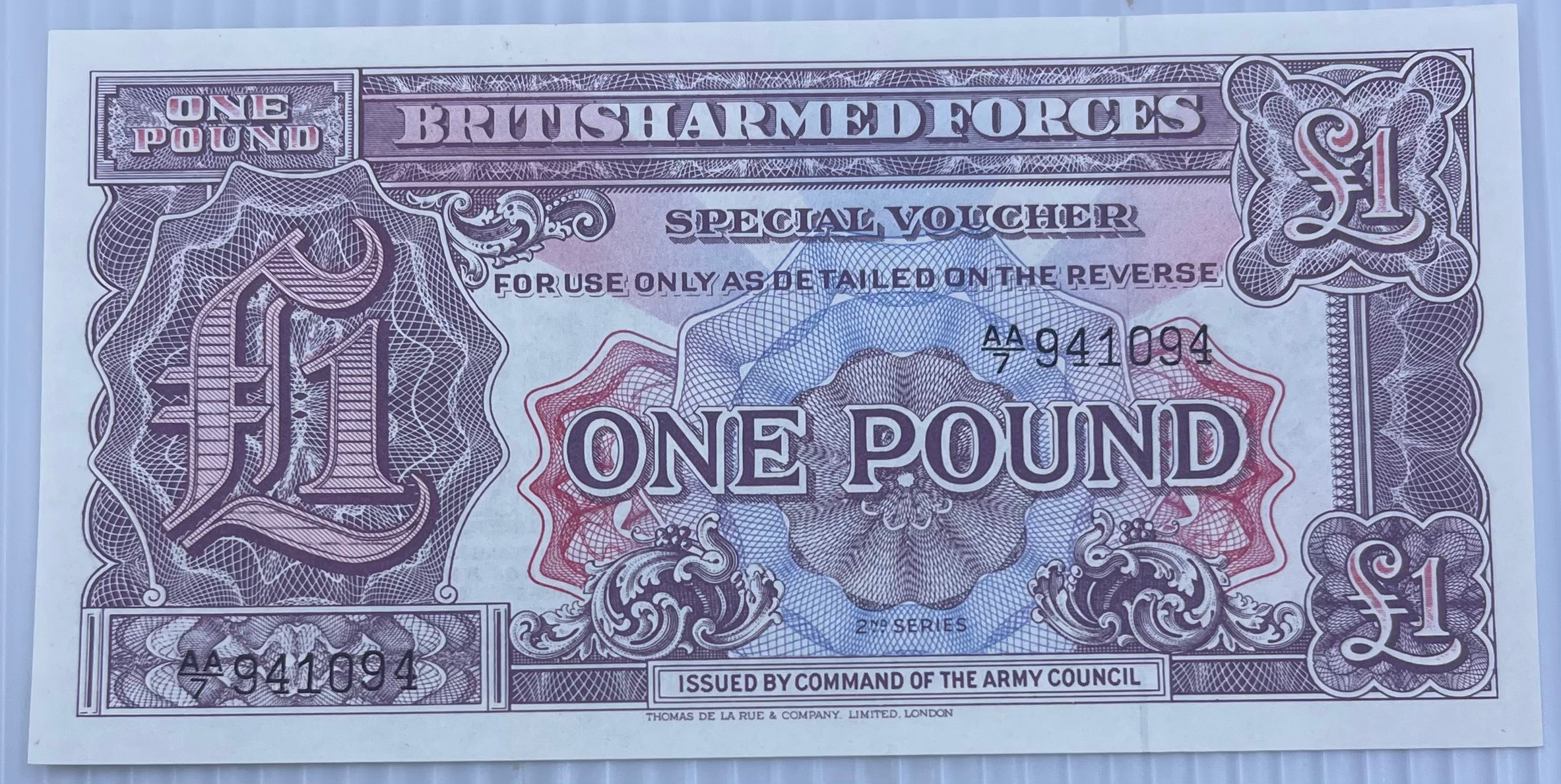 Great Britain England 1 Pound, 1948 P-M22 British Armed Forces 2nd Series Unc