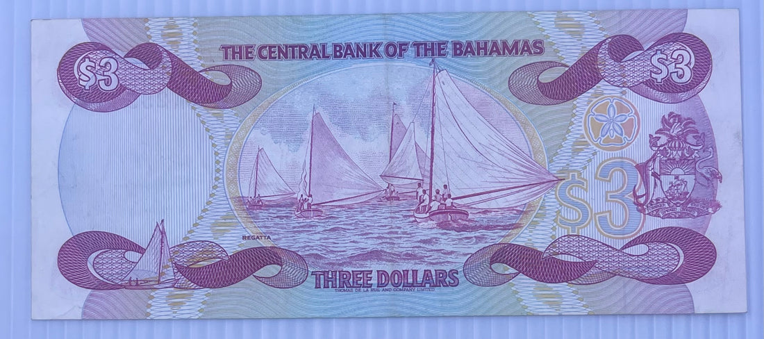 Bahamas 1984 3 dollars P-44a Used World Banknote Currency