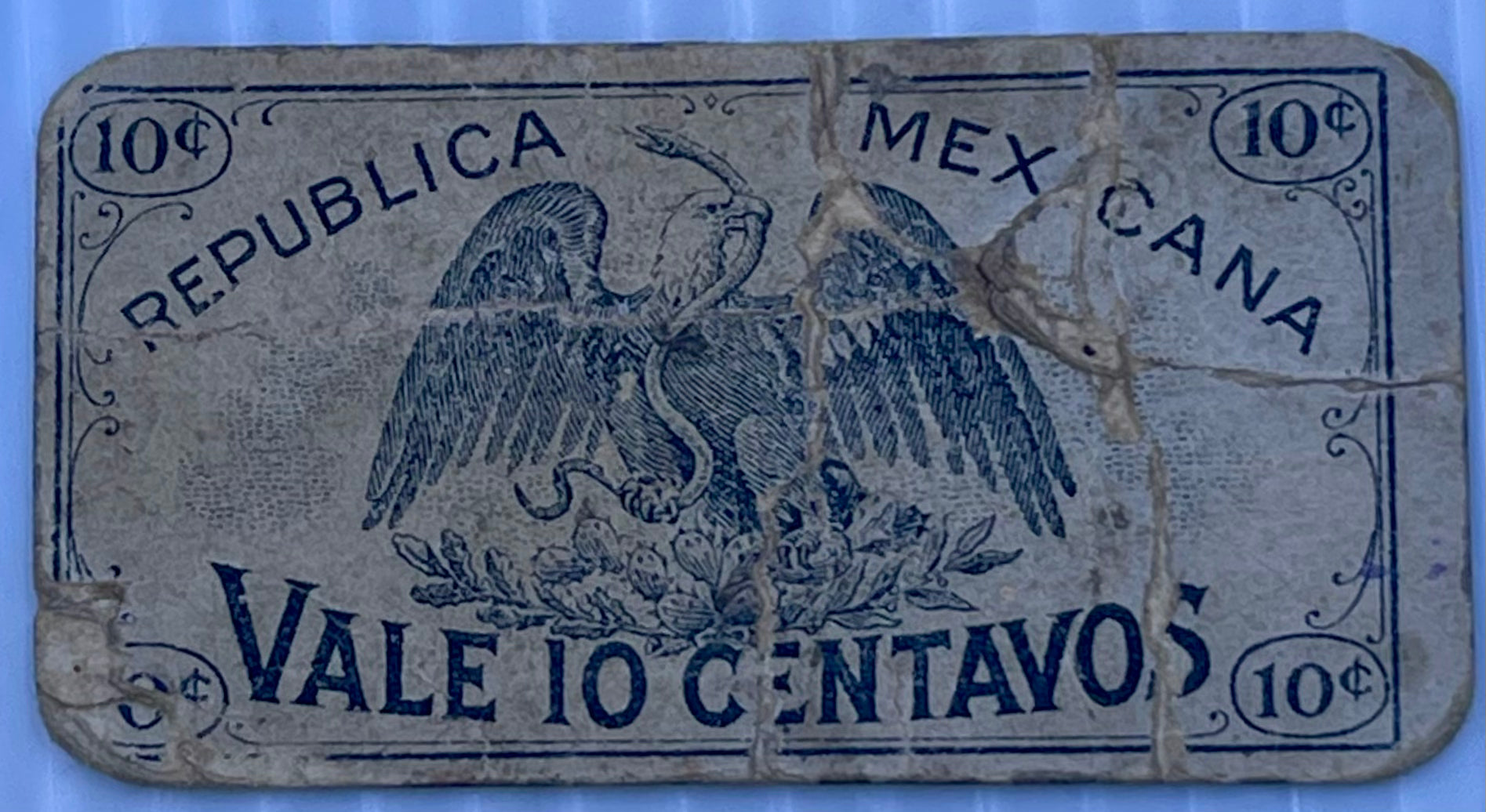 1914 Mexico 10 Centavos Revolutionary Note P-S683a Constitucionalista