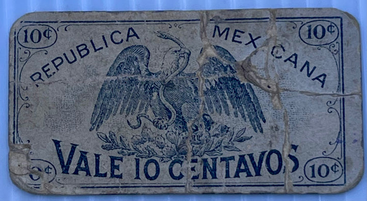 1914 Mexico 10 Centavos Revolutionary Note P-S683a Constitucionalista