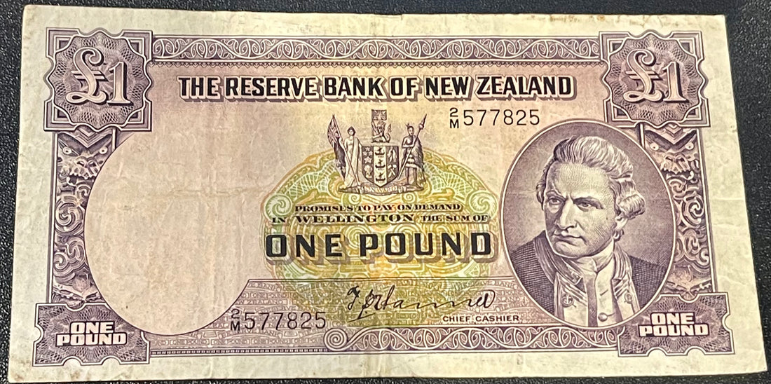 New Zealand 1953-1956 1 Pound P-159 Used World Banknote