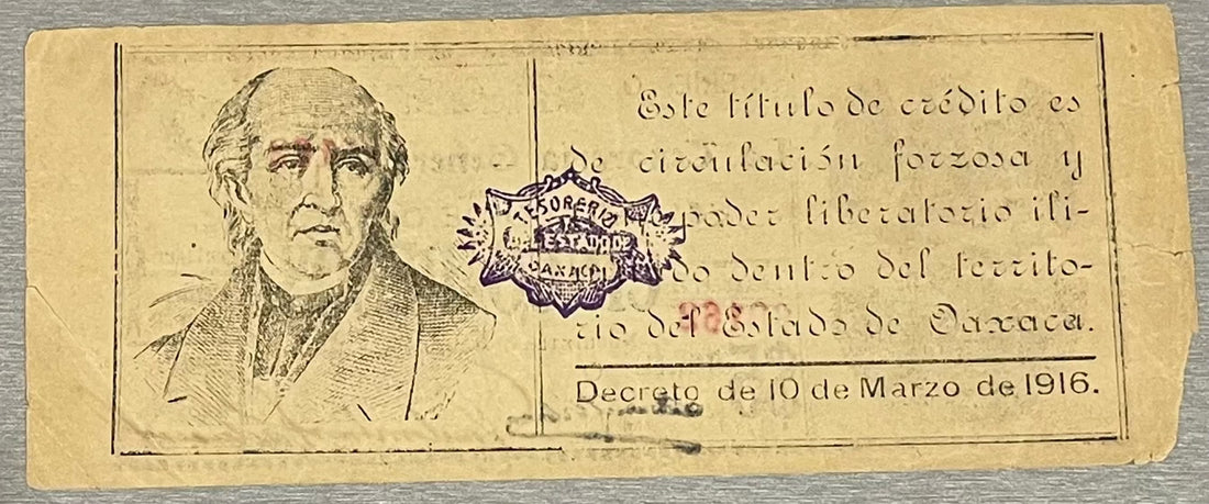 Mexico 1916 5 Pesos banknote P-S949 vintage collectible currency