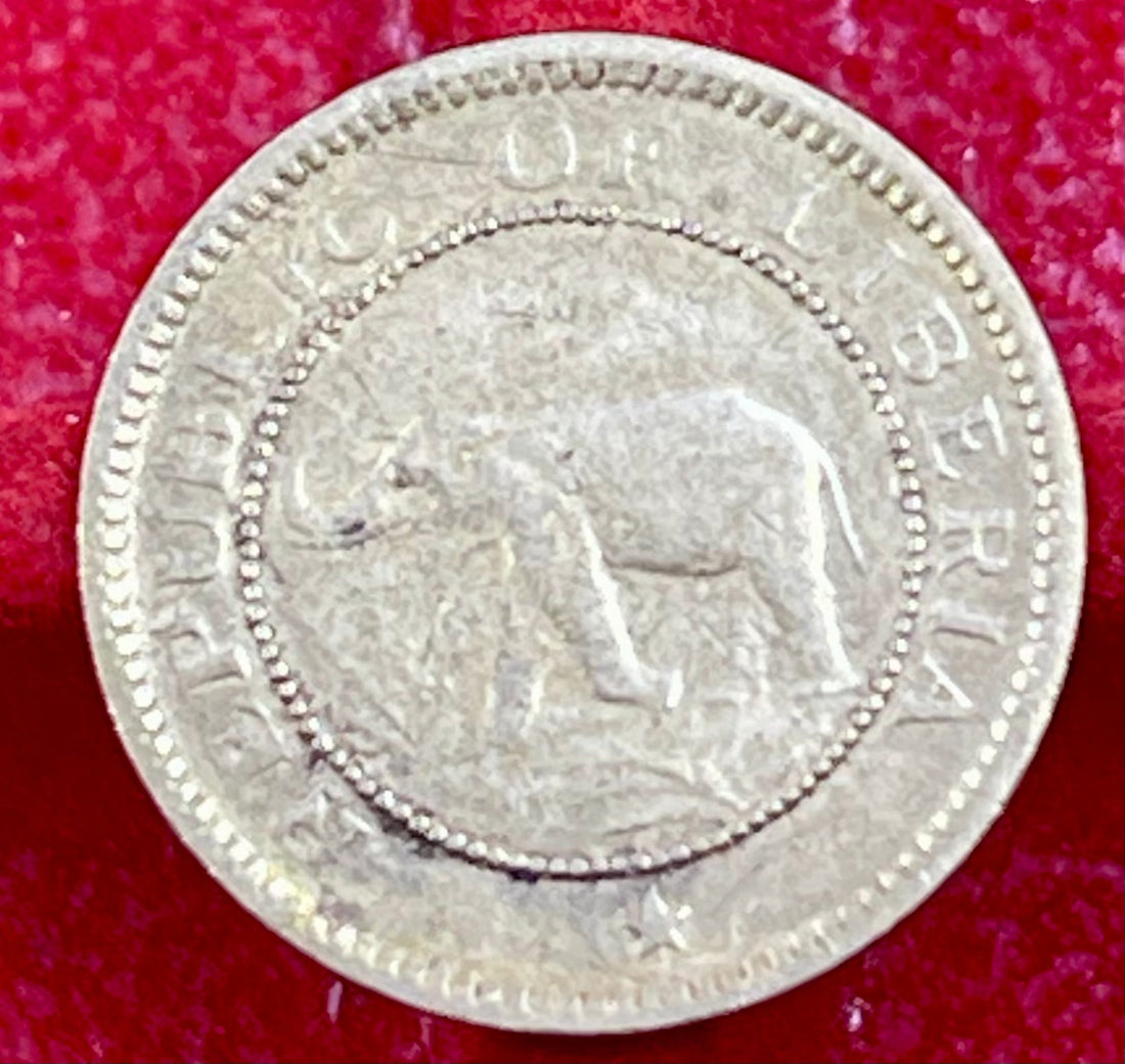 Liberia 1937 1/2 cent brass elephant coin KM10 circulated lot
