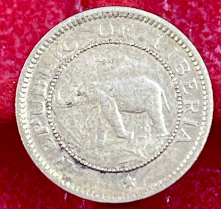 Liberia 1937 1/2 cent brass elephant coin KM10 circulated lot