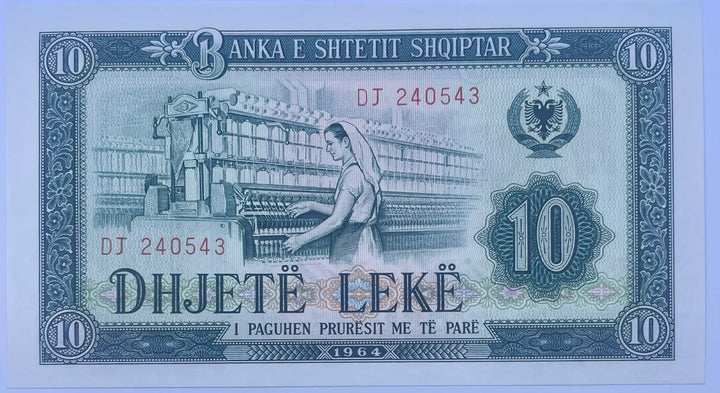 Albania 1964 10 Leke P-36 UNC World Banknote