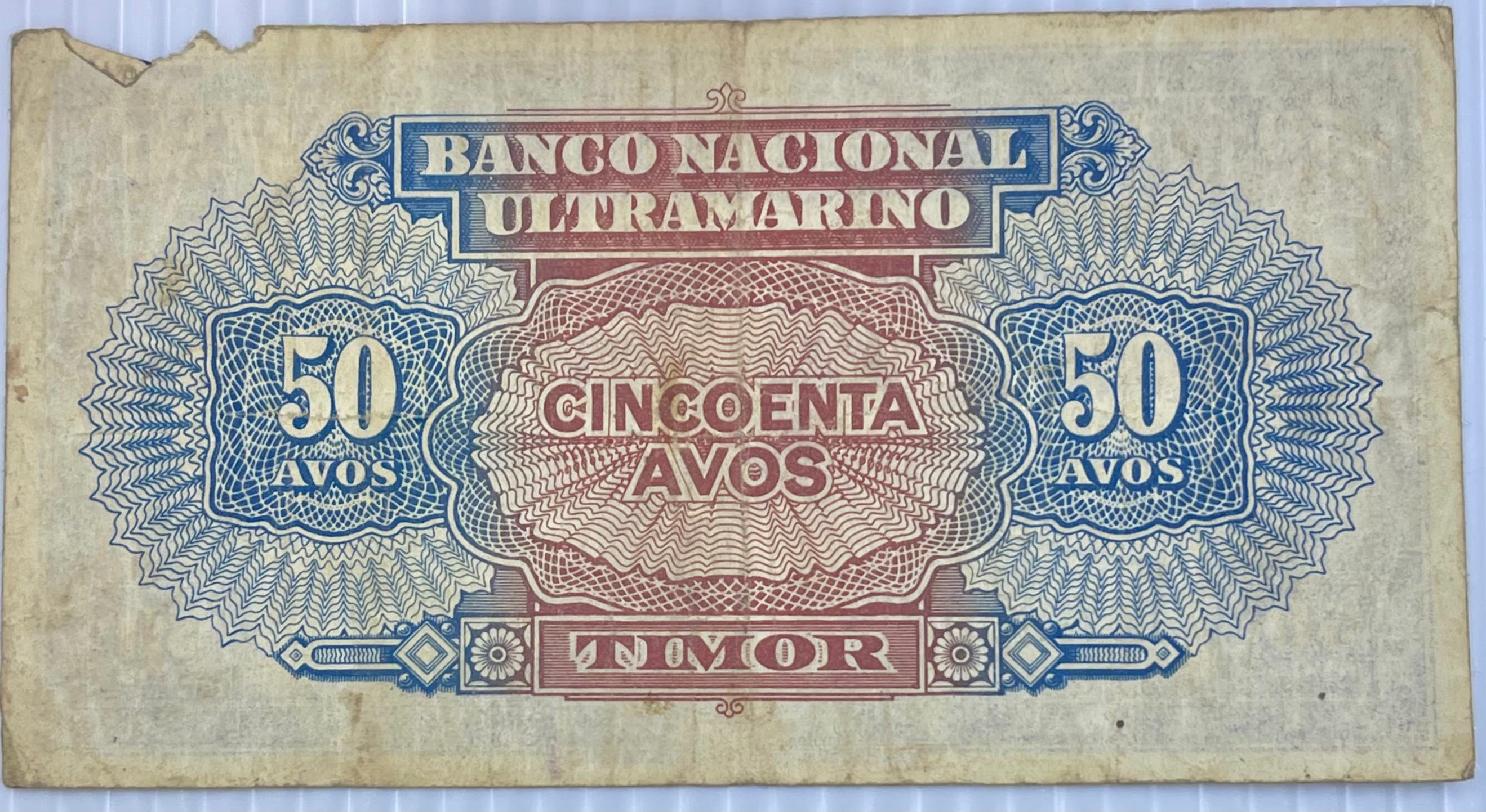 Timor 1940 50 Avos P-14 Used World Banknote Currency