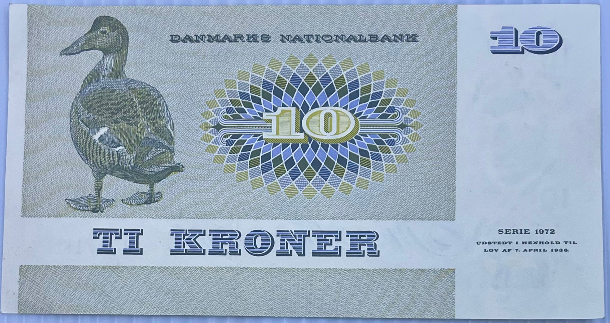 Denmark 1972 10 Kroner P48, Used Banknote