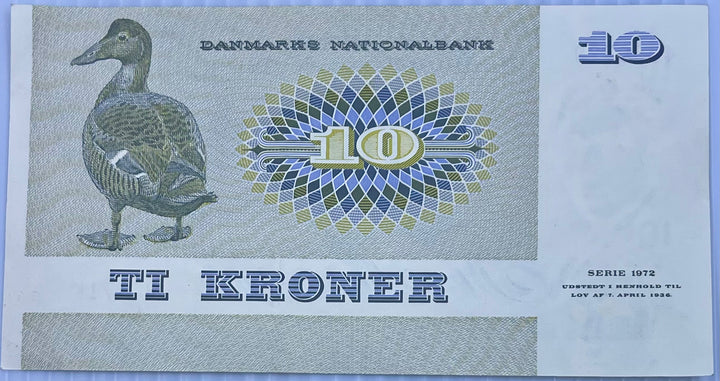 Denmark 1972 10 Kroner P48, Used Banknote