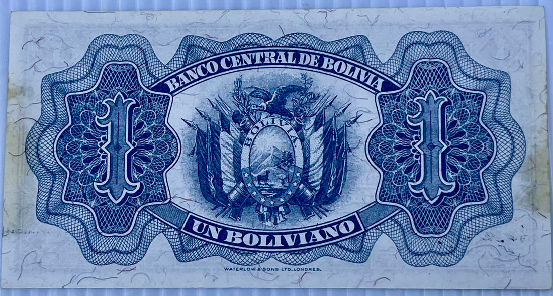 1928 Bolivia 1 Boliviano P-128 Used World Banknote