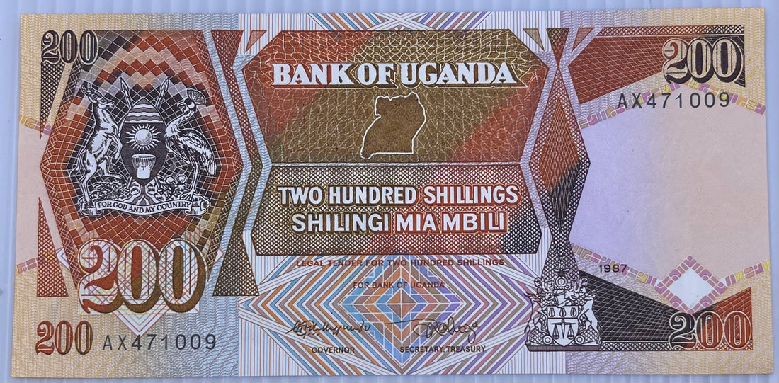 UGANDA 200 Shillings 1987 P-32 UNC World Banknote