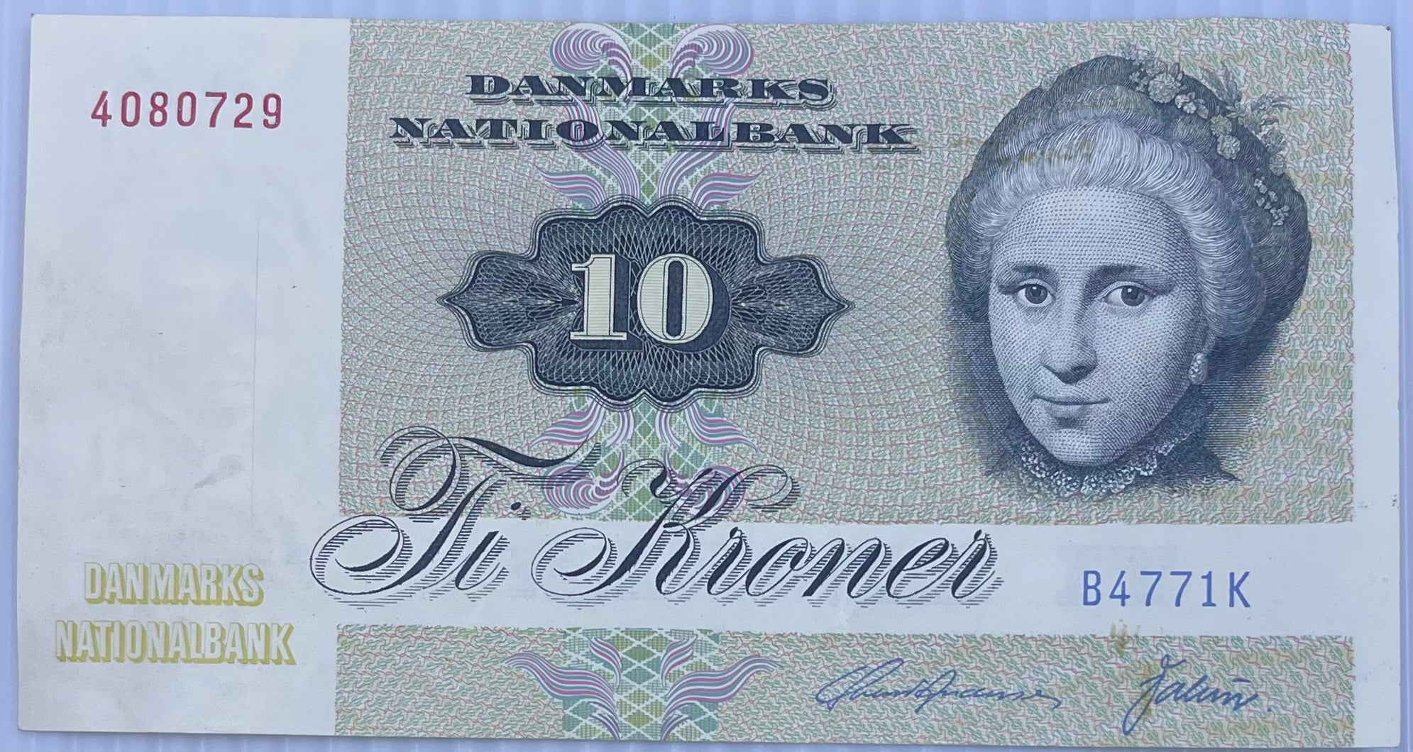 Denmark 1972 10 Kroner P48, Used Banknote