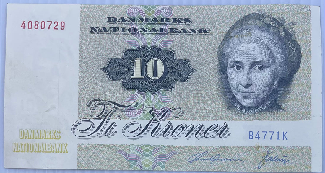 Denmark 1972 10 Kroner P48, Used Banknote
