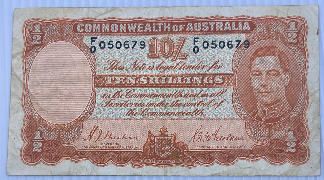 Australia 1939 10 Shillings P-25 Used World Banknote