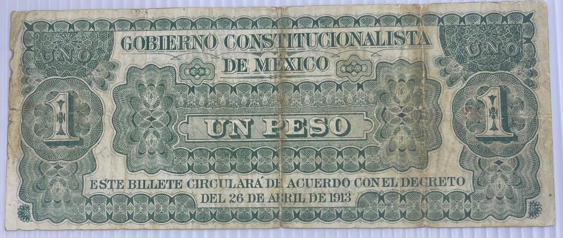 Mexico 1913 1 Pesos P-S629 Used World Banknote