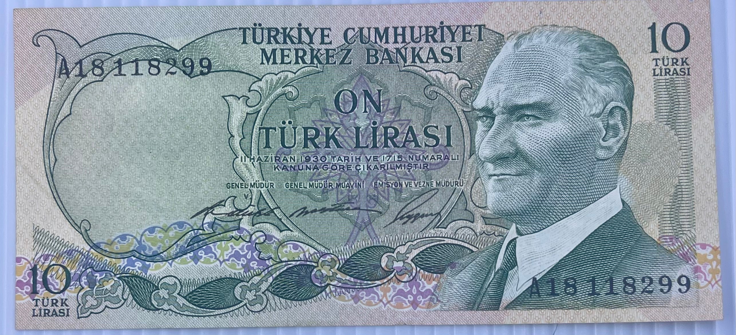 Turkey 1966 10 Lira P-180 Used World Banknote