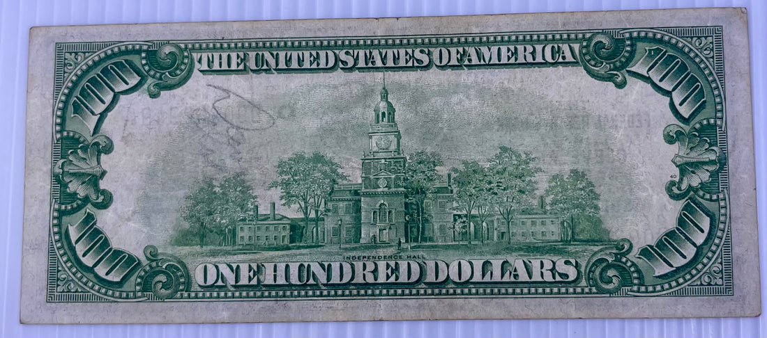 USA 1929 100 Dollar Brown Seal Cleveland Used Banknote