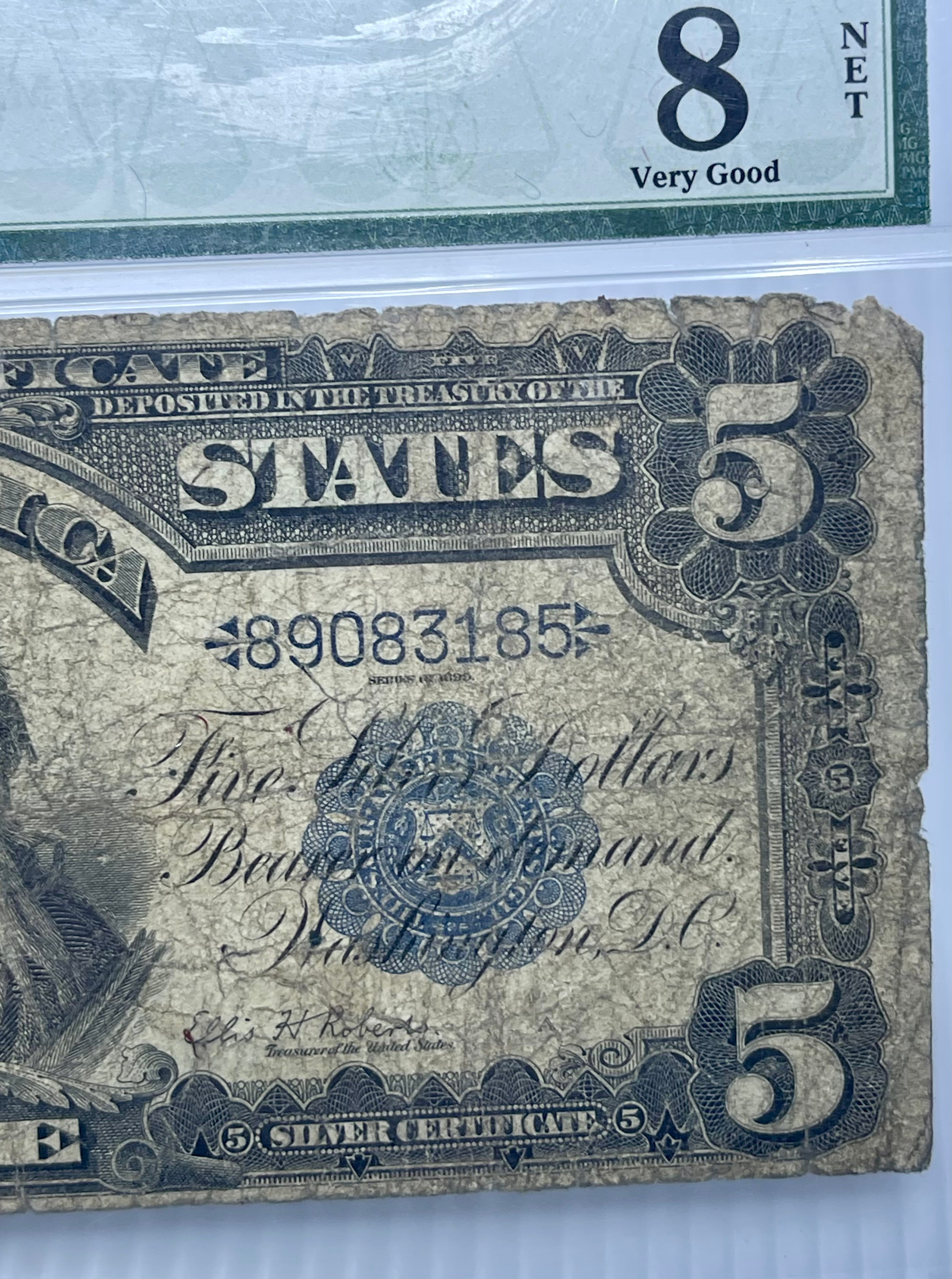 1899 $5 Silver Certificate Chief PMG 8 NET Fr271 Lyons Roberts