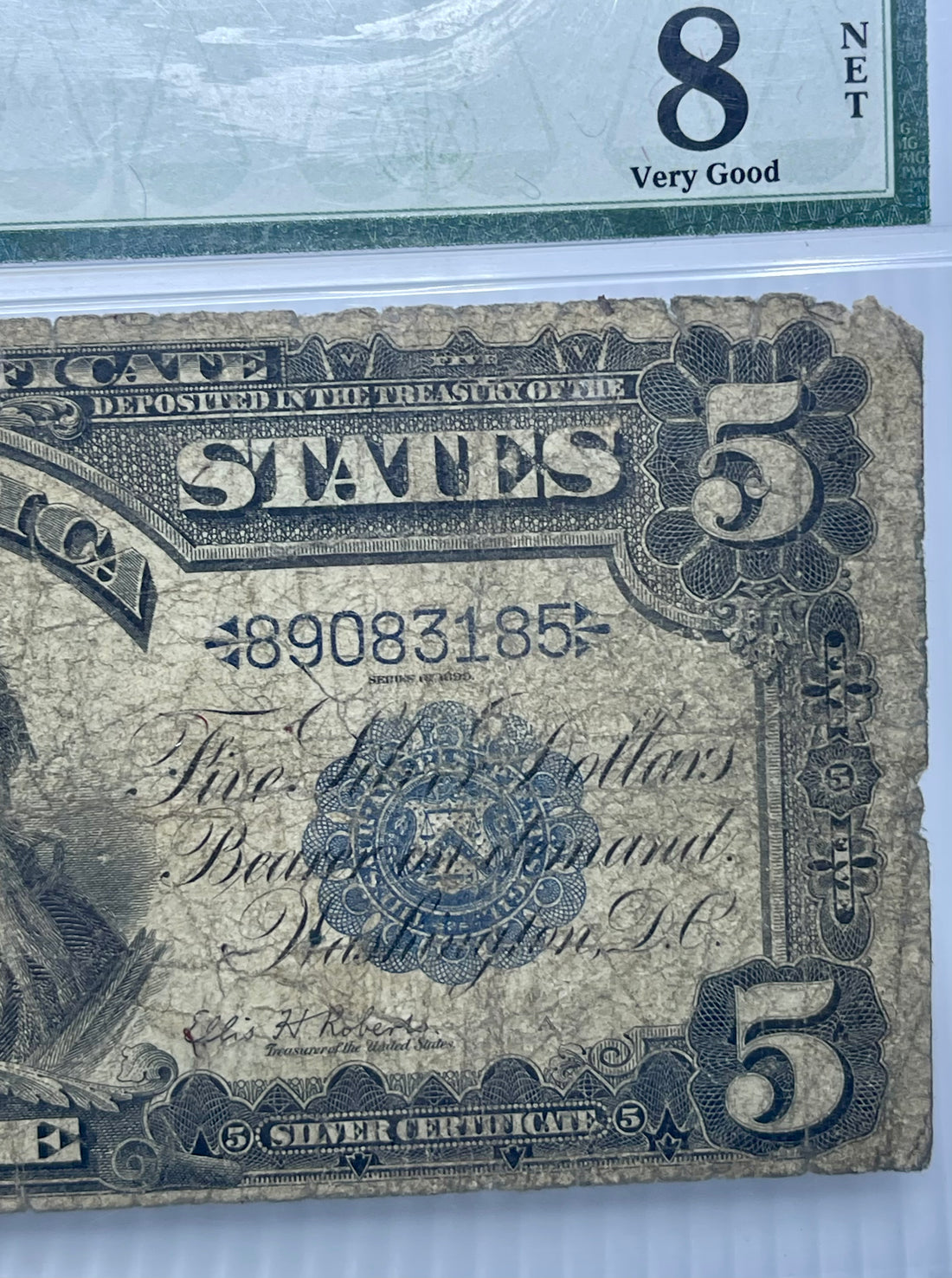 1899 $5 Silver Certificate Chief PMG 8 NET Fr271 Lyons Roberts
