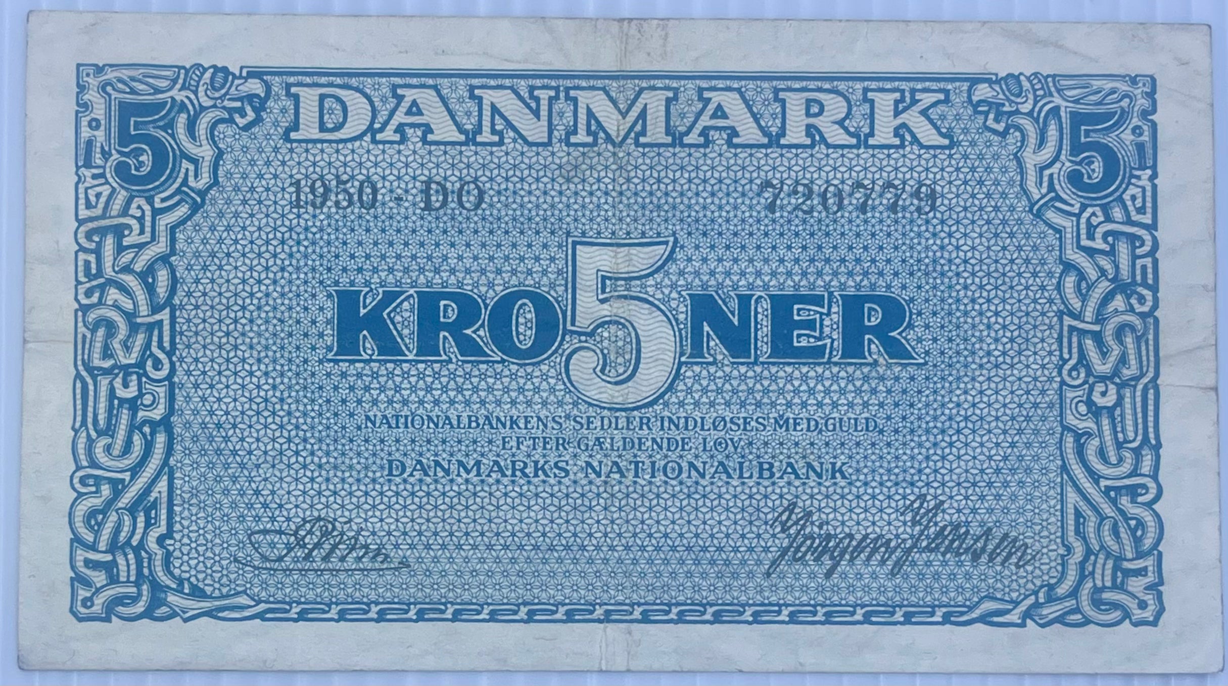 Denmark 1930 5 Kroner P-35g Used World Banknote Currency