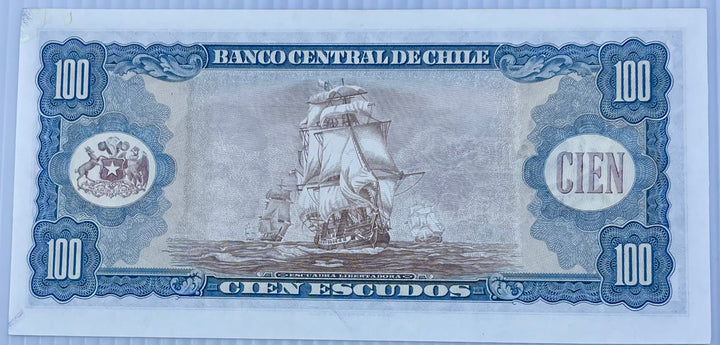 Chile 1962 100 Escudos P-141 UNC Banknote