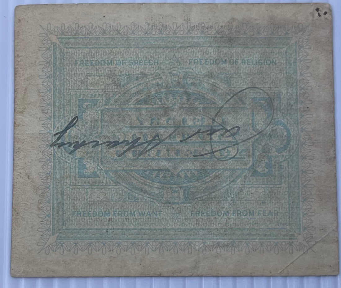 Italy 1943 1 Lire P-M12 WW2 MPC Used World Banknote