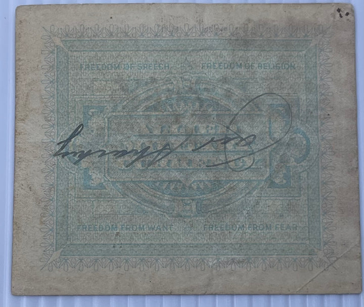 Italy 1943 1 Lire P-M12 WW2 MPC Used World Banknote