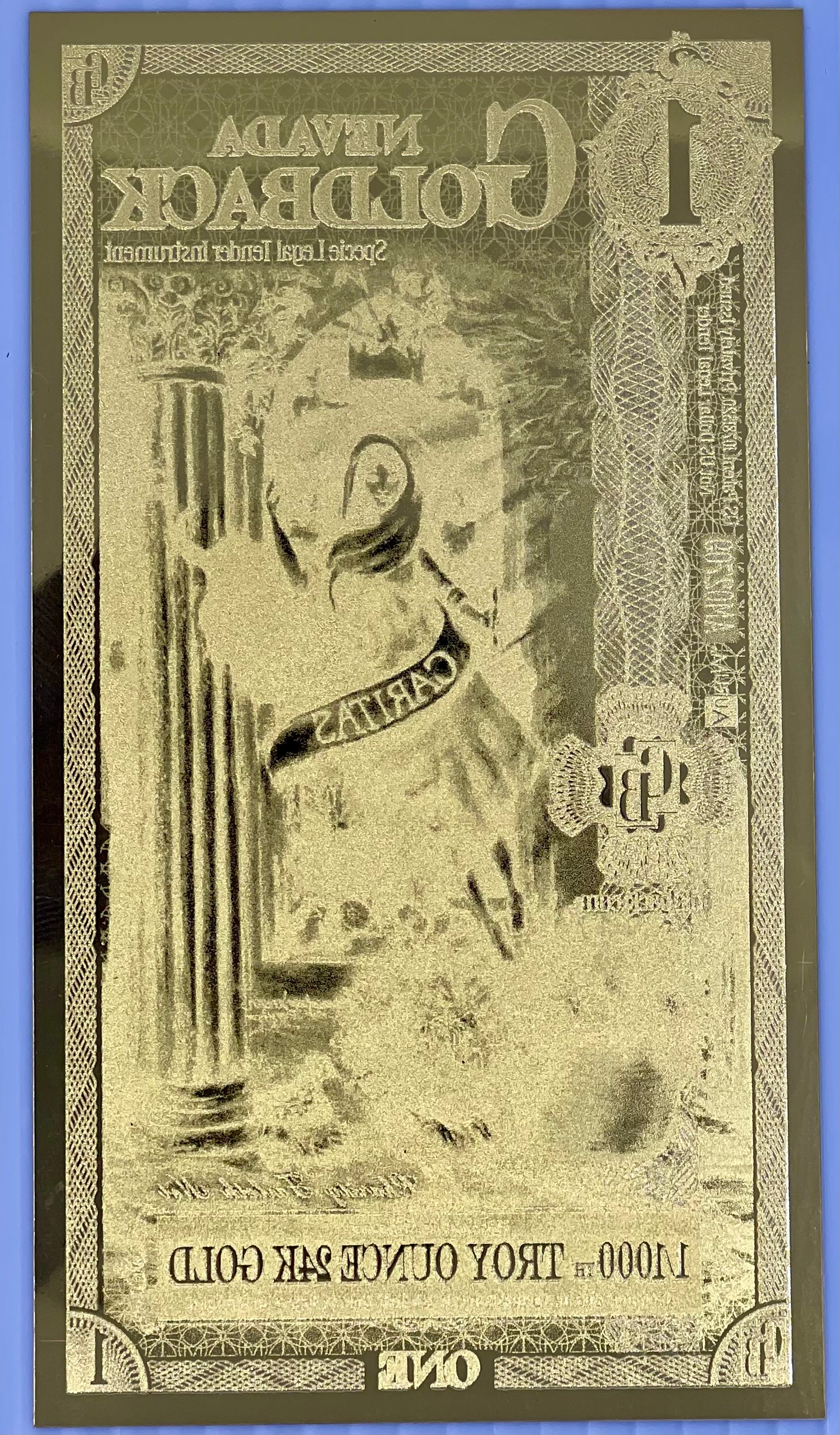 2024 1 Neveda Goldback 24KT 1/1000th Oz 999 Gold Foil Note