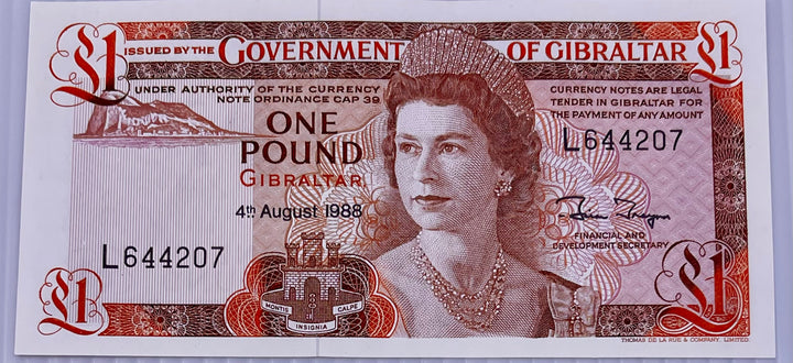Gibraltar 1988 1 Pound P-20e UNC QEII World Banknote - Cool Coins & Notes
