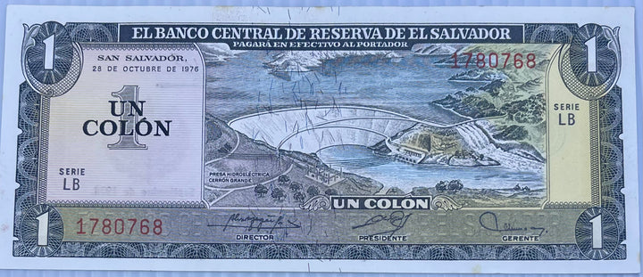 El Salvador 1978 1 Colon P-125 UNC World Banknote