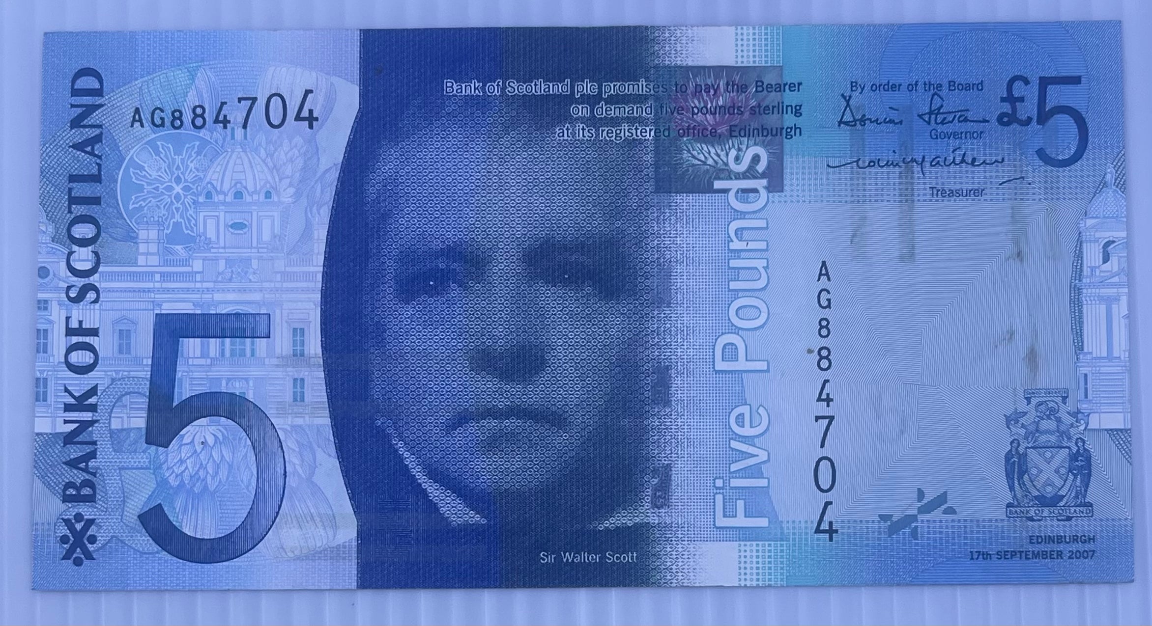 Scotland 2007 5 Pounds P-124 Used World Banknote