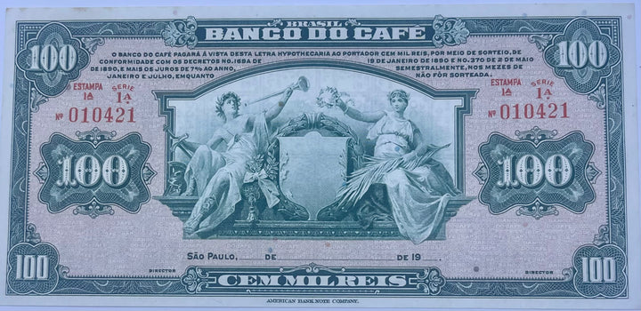 BRAZIL $500 FRANCES P.S541 (UNC) FROM 19xx UNC Banknote World Paper Money