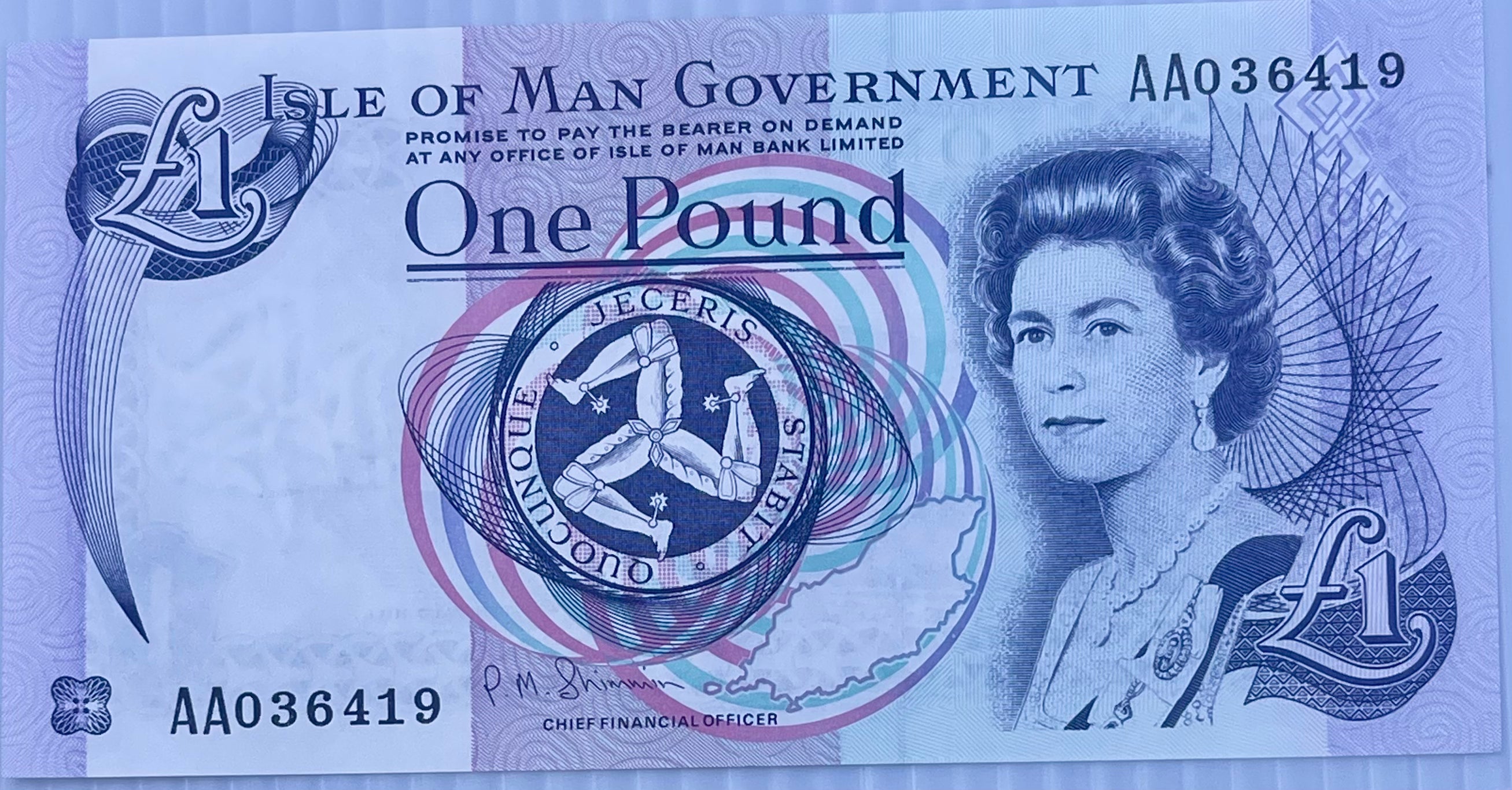 Isle of Man 1991 1 Pound P-40 UNC QEII World Banknote Currency From Bunk