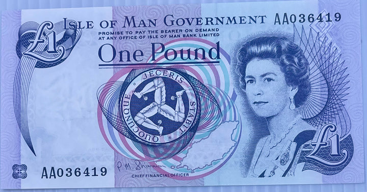 Isle of Man 1991 1 Pound P-40 UNC QEII World Banknote Currency