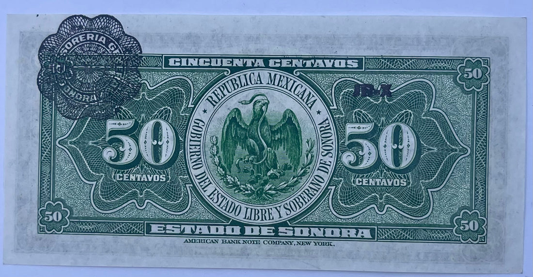 Mexico 1915 50 Pesos Banknote S-1070 UNC World Banknote