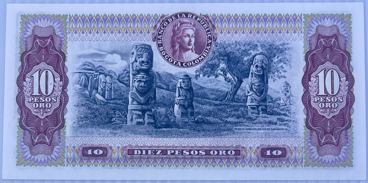 Columbia 1980 10 Pesos Oro P407 UNC World Banknote