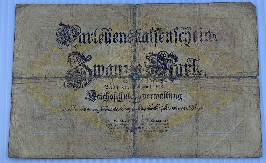 Germany 1914 20 Mark P-48 Used World Banknote From Lot
