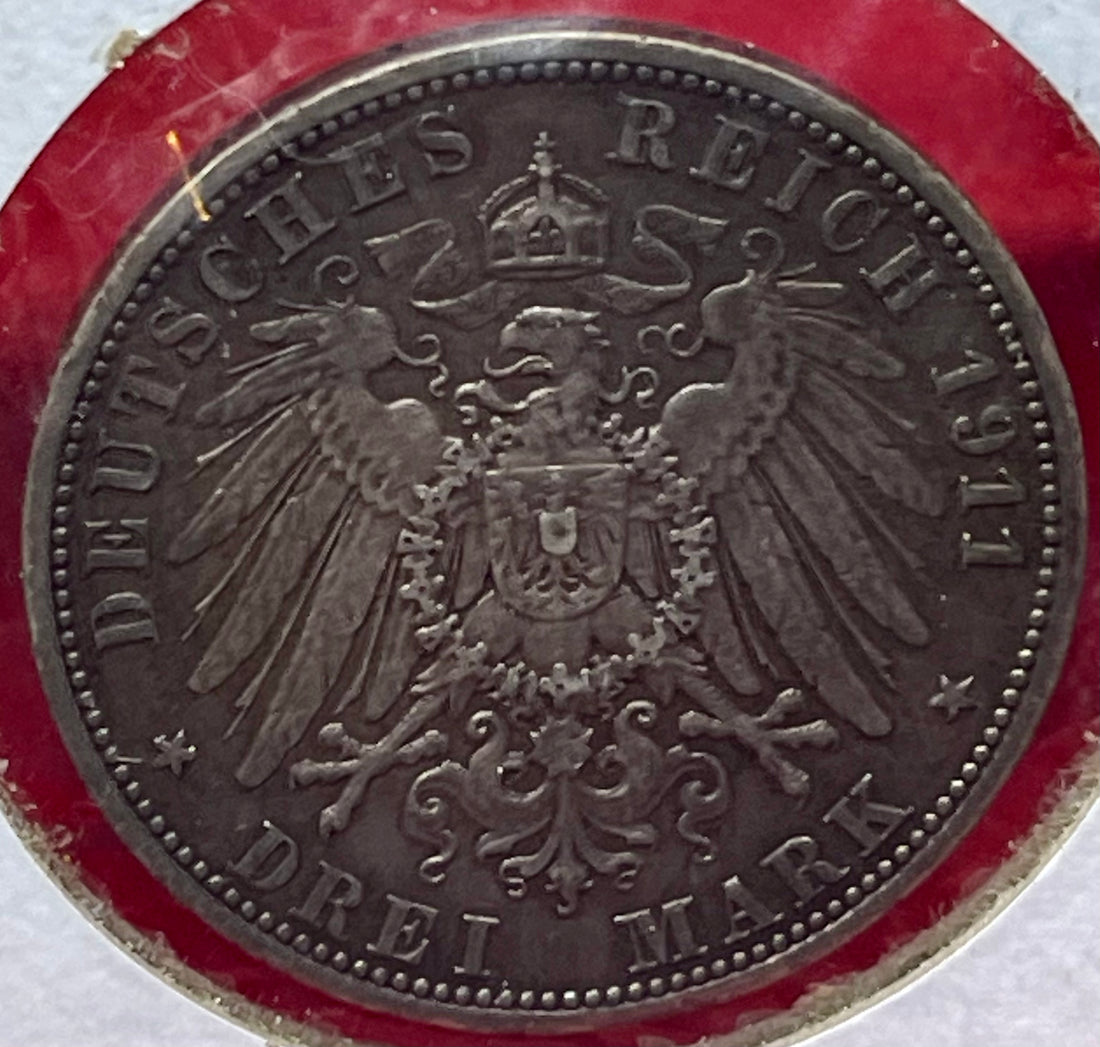 Germany 1911 A 3 Mark KM527 Silver Coin