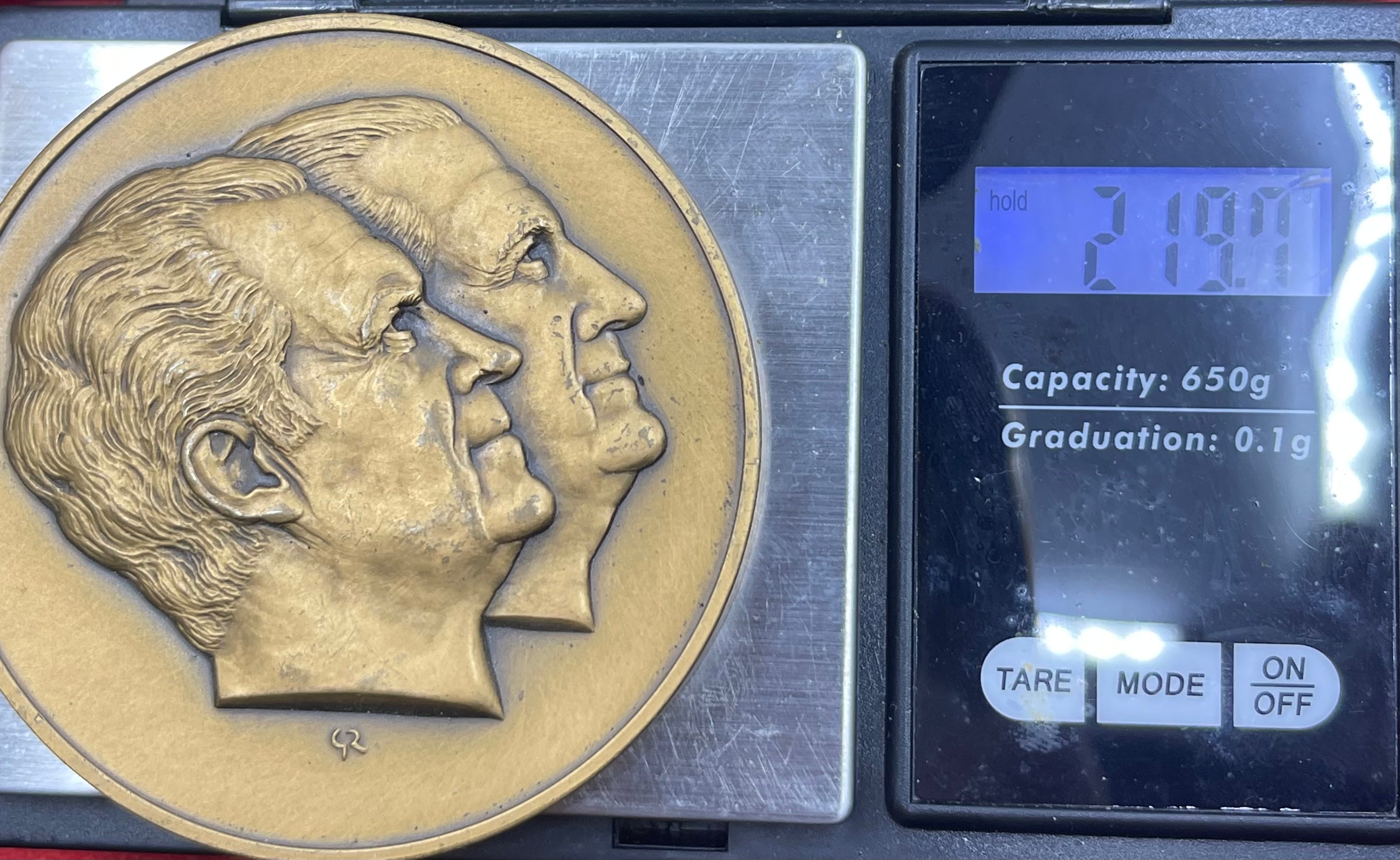 RICHARD NIXON SPIRO AGNEW INAUGURATION 1973 FRANKLIN MINT MEDAL BRONZE 6oz 70mm