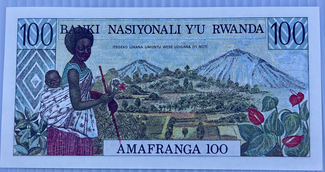 Rwanda 1978 100 Francs P-12a UNC Zebra & Woman World Banknote Currency